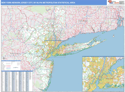 New York-Newark-Jersey City Metro Area Digital Map Basic Style